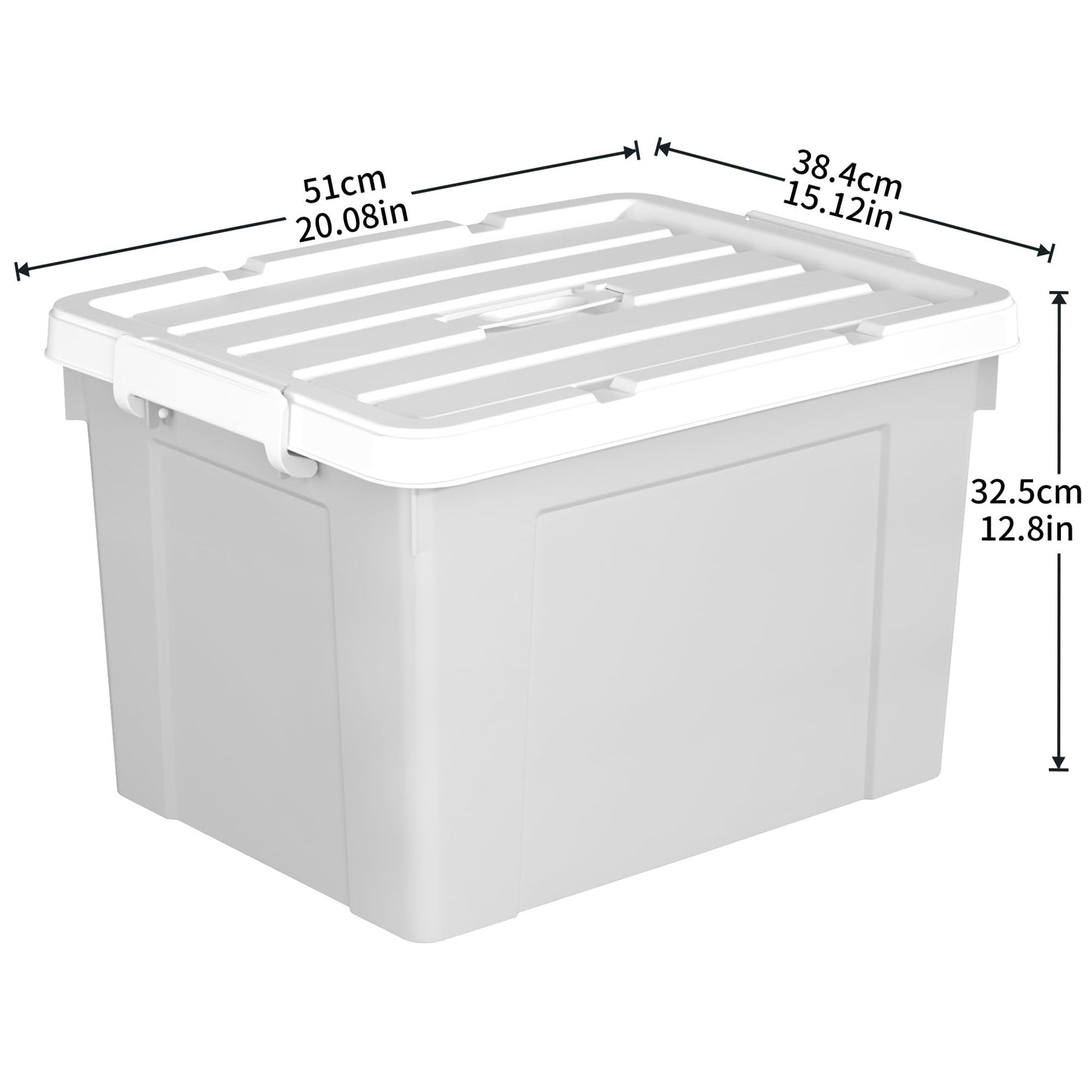 Cetomo 45L*6 Storage Boxes, Carry Plastic Storage Box with Lids, Organizing Container with Handle and Secure Latching Buckles, Stackable, Nestable
