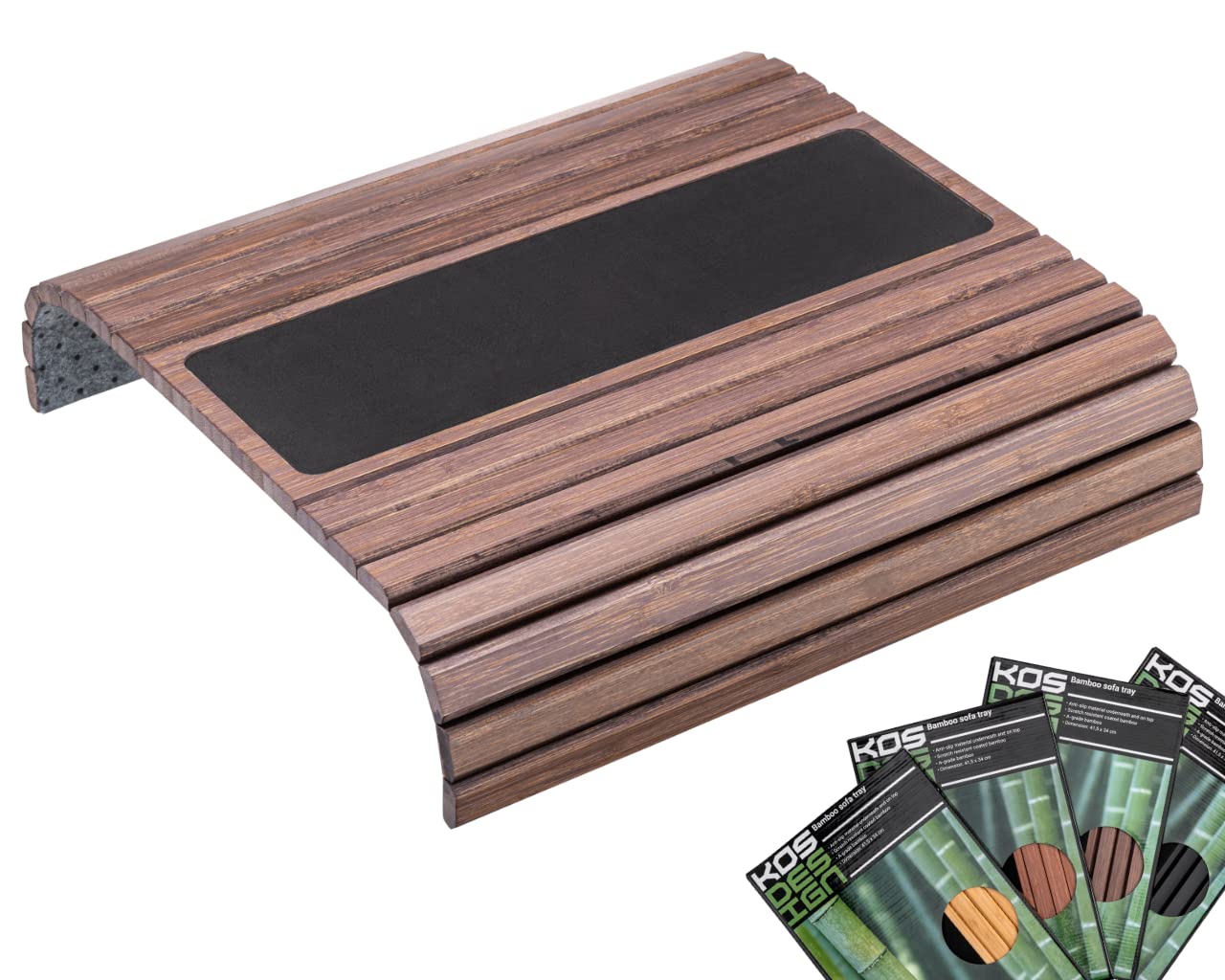 Bamboo Sofa Arm Tray - Anti-Slip, Flexible for All Armrests - Durable Couch Arm Table with Elegant Design, Natural Color, Fits Any Interiors
