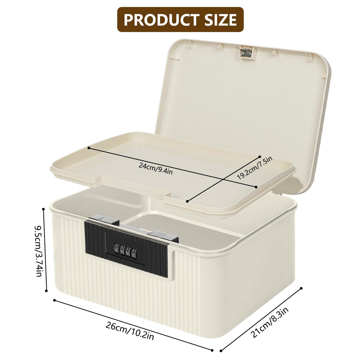 HOTOOLME Lockable Storage Container Bin,Medicine Organizer Box, S