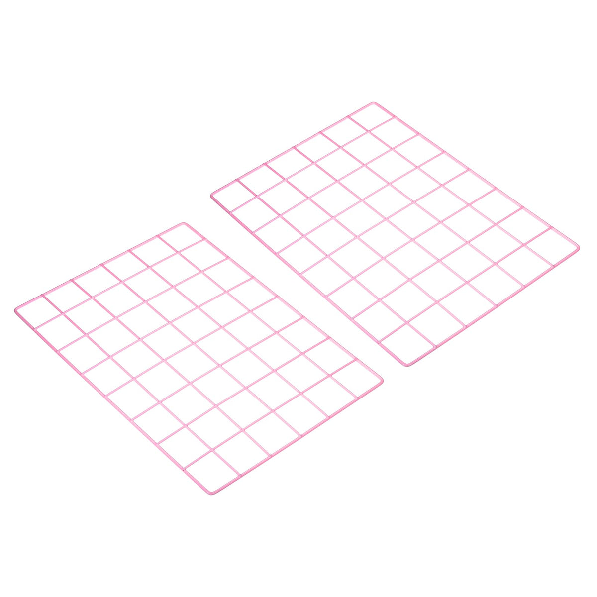 PATIKIL 16"x12" Wire Grid Panel, 2 Pack Wall Grid Decorative Panels Board Photo Pictures Display Decor Hanging Organizer for Home Office, Pink