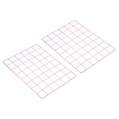 PATIKIL 16"x12" Wire Grid Panel, 2 Pack Wall Grid Decorative Panels Board Photo Pictures Display Decor Hanging Organizer for Home Office, Pink
