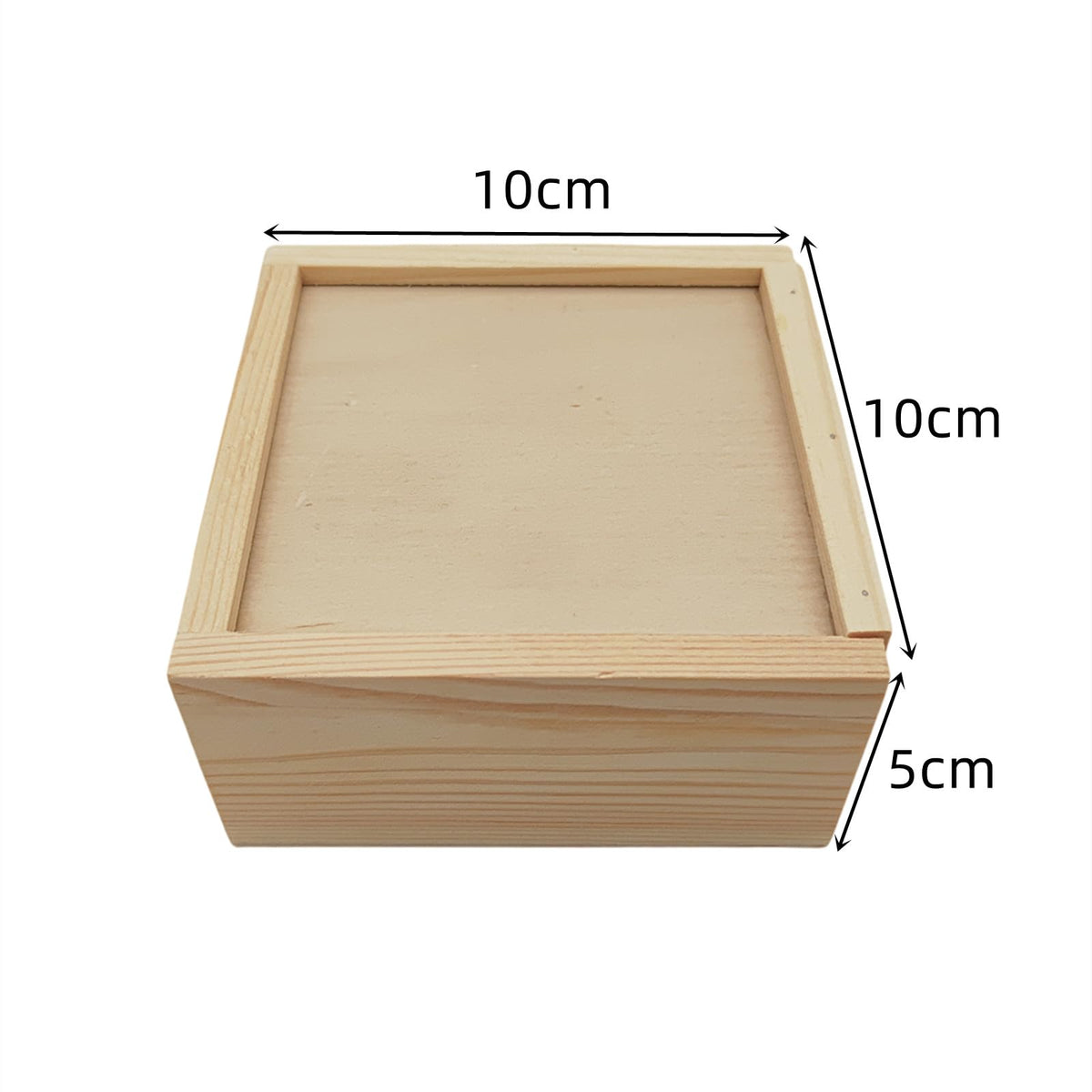 Anktily 2 Pack Unfinished Wood Storage Box with Slide Lid, Blank Natural Wood Box Case Container for Jewellery, DIY Arts & Crafts Hobbies