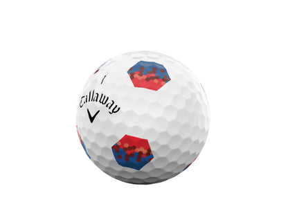 Callaway Golf Chrome Tour Premium Golf Ball 2024, Blue/Red