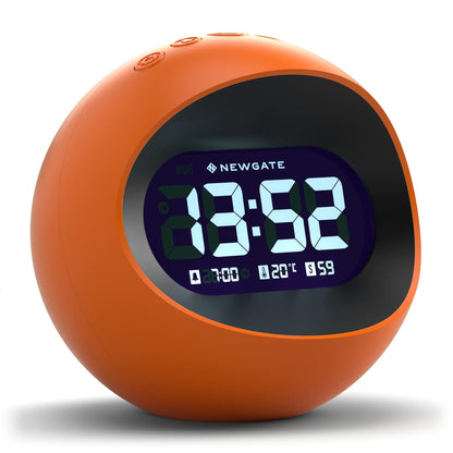 NEWGATE Earth Centre Bedside Digital Alarm Bedroom Accessories-LCD Display-Desk Clock, Acrylic, Orange, cm