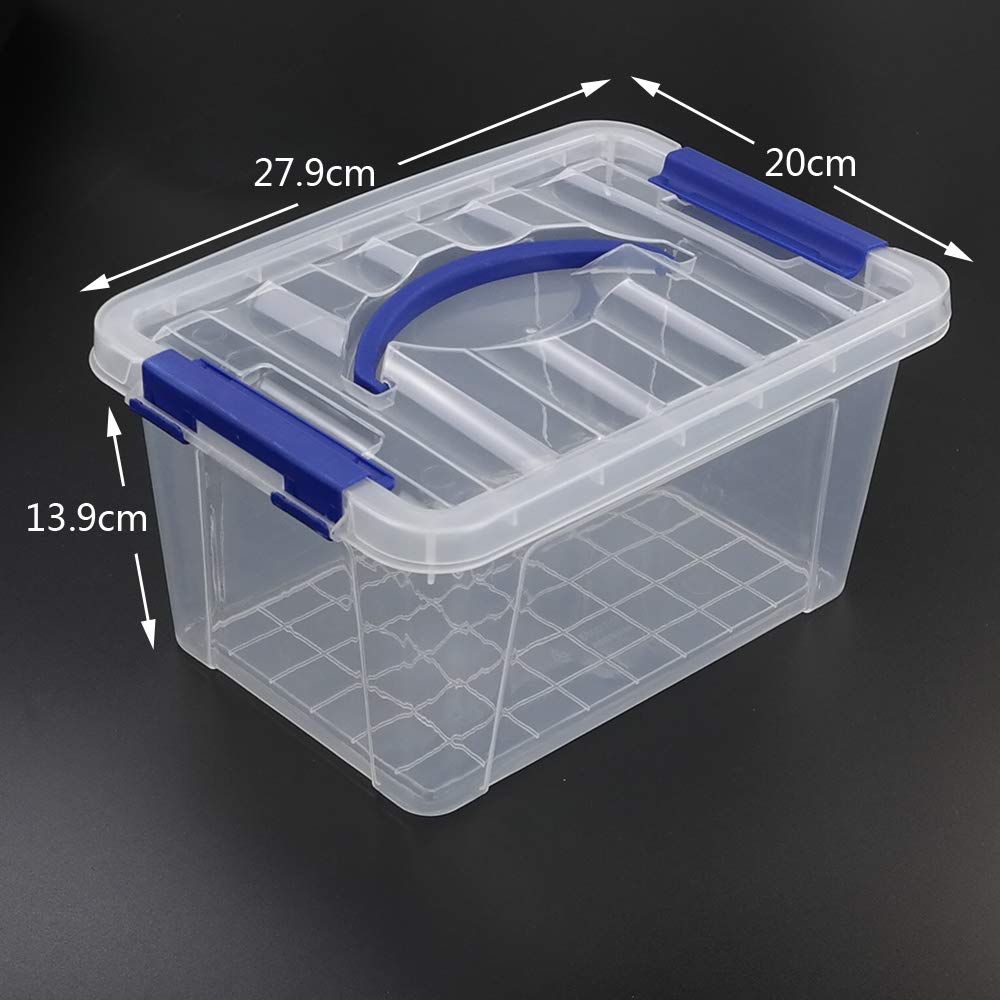 Eudokky 6 Pack Clear Storage Boxes with Lids, Plastic Container Boxes Set