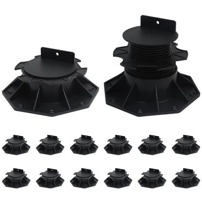 6-Pack Adjustable Decking Pedestals, 60-140 mm Plastic Deck Supports