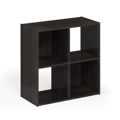 Furinno PELLI Book Shelf, 2x2 Bookshelf, Cube Storage Organizer Cabinet, 11.6 x 24.2 x 24.2, for Living Room, Bedroom, Home Office, Espresso