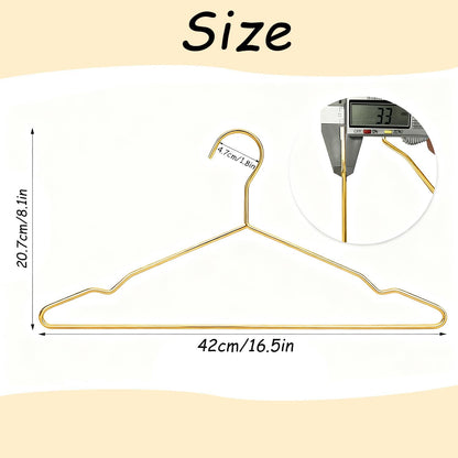 Qualsen Metal Wire Coat Hangers for Clothes, Gold 10 Pack, 42cm