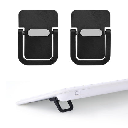 Penitue 2pcs Mini Portable Laptop Stand, Zinc Alloy Foldable Laptop Keyboard Riser Self-Adhesive Kickstand Invisible Computer Notebook Holder Lift