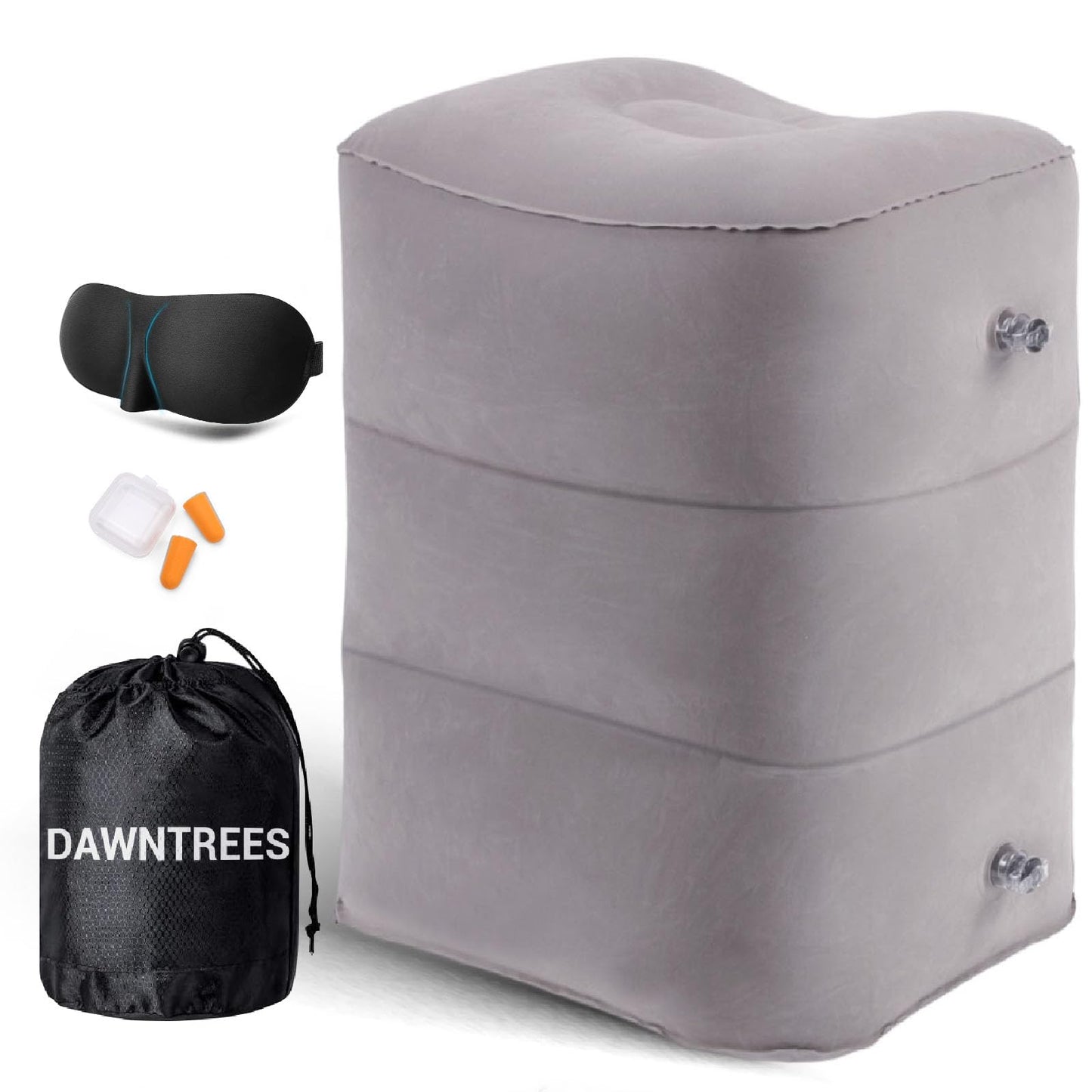 DAWNTREES Inflatable Foot Rest, Travel Footrest for Airplane, 1 Pack, Grey