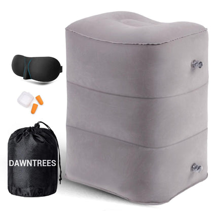 DAWNTREES Inflatable Foot Rest, Travel Footrest for Airplane, 1 Pack, Grey
