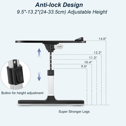 Homesbrand Laptop Stand Computer Desk, Height and Angle Adjustable Laptop Table, Portable Bed Tray for Eating