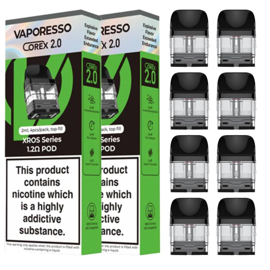 Vaporesso Xros Pods (1.2 2 x 4 Packs) - 4 Pack Available in 0.4,0.6,0.8,1.0,1.2? Compatible With Full Vaporesso XROS Range - No Nicotine