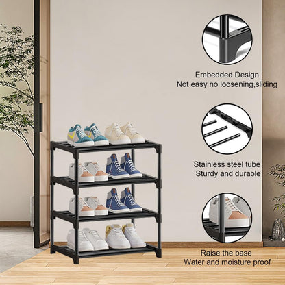 Shoe Rack, 4 Tier Small Shoe Rack, Shoe Storage Rack, Sturdy Shoe Stand