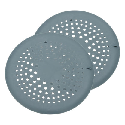 sourcing map 2 Pcs Shower Silicone Drain Cover, 5.9 Inch Shower Hair Catcher Drain Cover for Shower Room Bathtubs Kitchen Sink Laundry Room