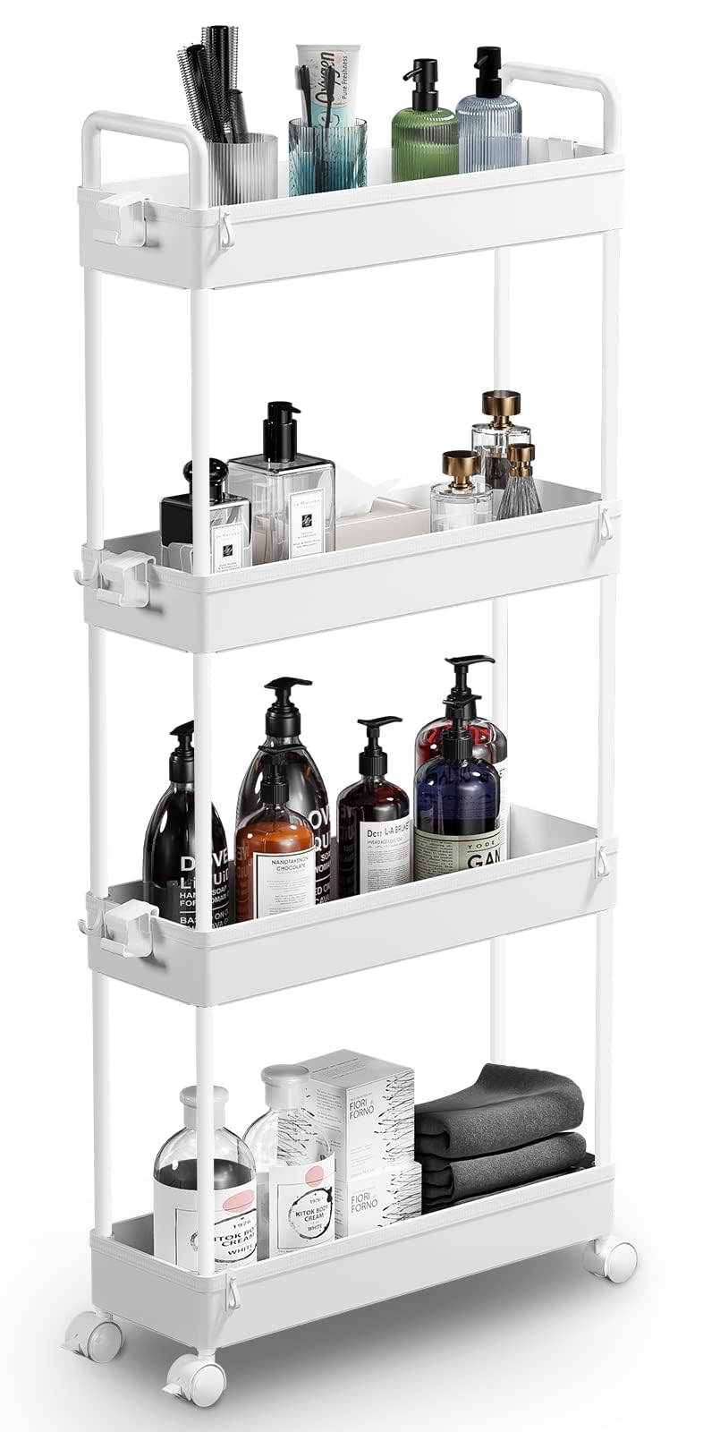 SOLEJAZZ Storage Trolley Cart Slim Rolling Cart Mobile Storage Shelving