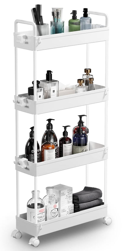 SOLEJAZZ Storage Trolley Cart Slim Rolling Cart Mobile Storage Shelving