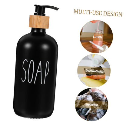 LABRIMP Glass Soap Dispenser with Pump Refillable Hand Soap Dispenser for Bathroom Kitchen Office Lotion Shampoo Dish Liquid Container 7.95 in