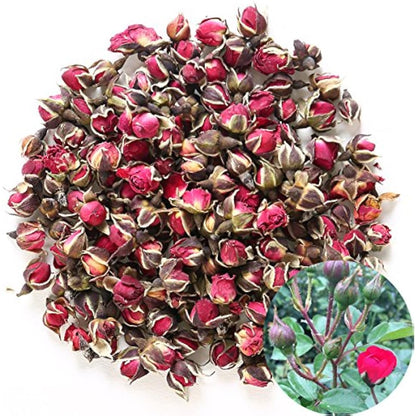 TooGet Dried Flower Tea Fragrant Red Golden-rim Rose Buds Rose Petals Natural Herbal for Tea, Culinary Food Grade - 4 OZ