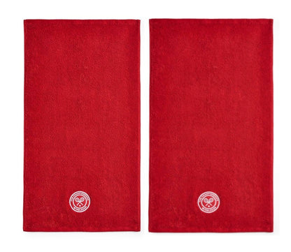 Wimbledon Guest Towels | Pack Of 2 | 40cm x 70cm | Soft Cotton | Official Tennis Championships Merchandise | 2026 Seasonal Colours | Strawberry Red