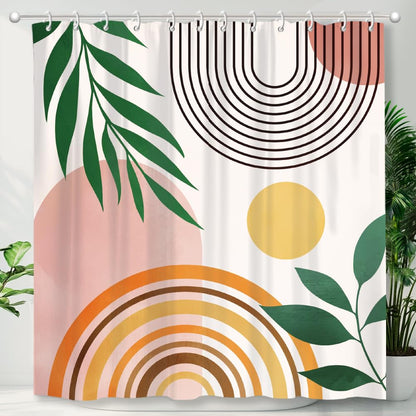 GLASSWINDS Abstract Boho Shower Curtain, Waterproof Fabric Bohemian Shower Curtains for Bathroom