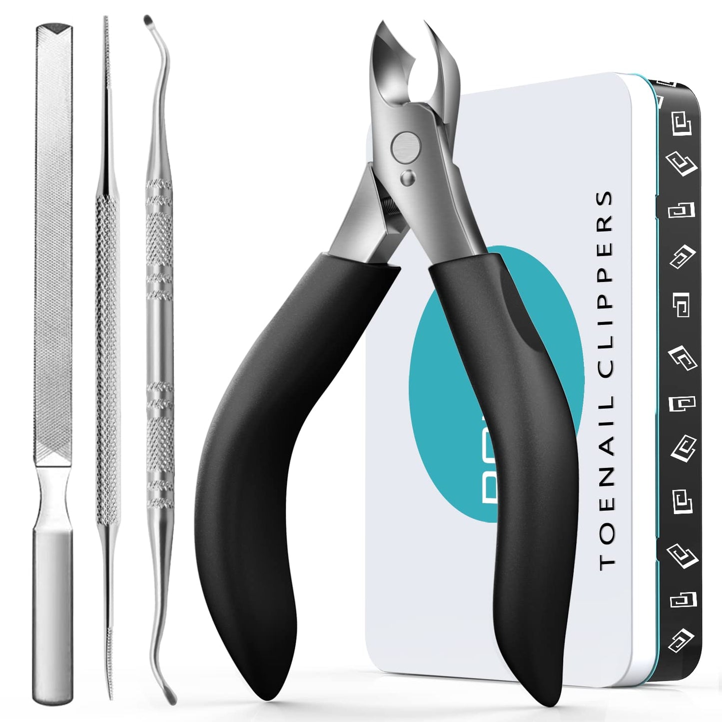 Toenail Clippers for Thick Nails - Nail Clippers Set for Men.Heavy Duty Professional Thick & Ingrown Toe Nail Clipper, Large Toenail Scissors for