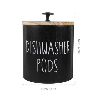 Zerodeko Round Dishwasher Pod Holder with Lid Laundry Storage Container Lidded Storage Box for Dishwasher Tablets Laundry and Small Beads Kitchen
