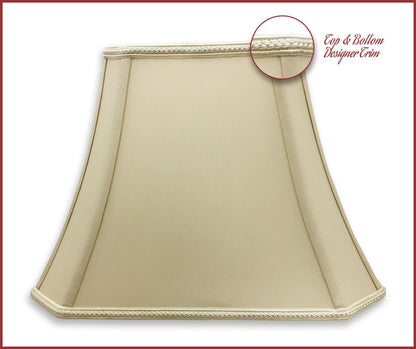 Royal Designs DSO-68-16BG Rectangle Bell Cut Corner Designer Lamp Shade-Beige-(6.25 x 8) x (11 x 16) x 12, 16