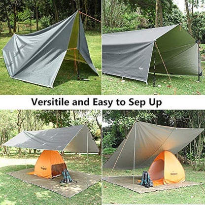 Unigear Tarp Rain Fly Tarp Waterproof Tent Cover Hiking Shelter Foldable Lightweight Waterproof for Camping and Protection Against Rain, Snow and Sun