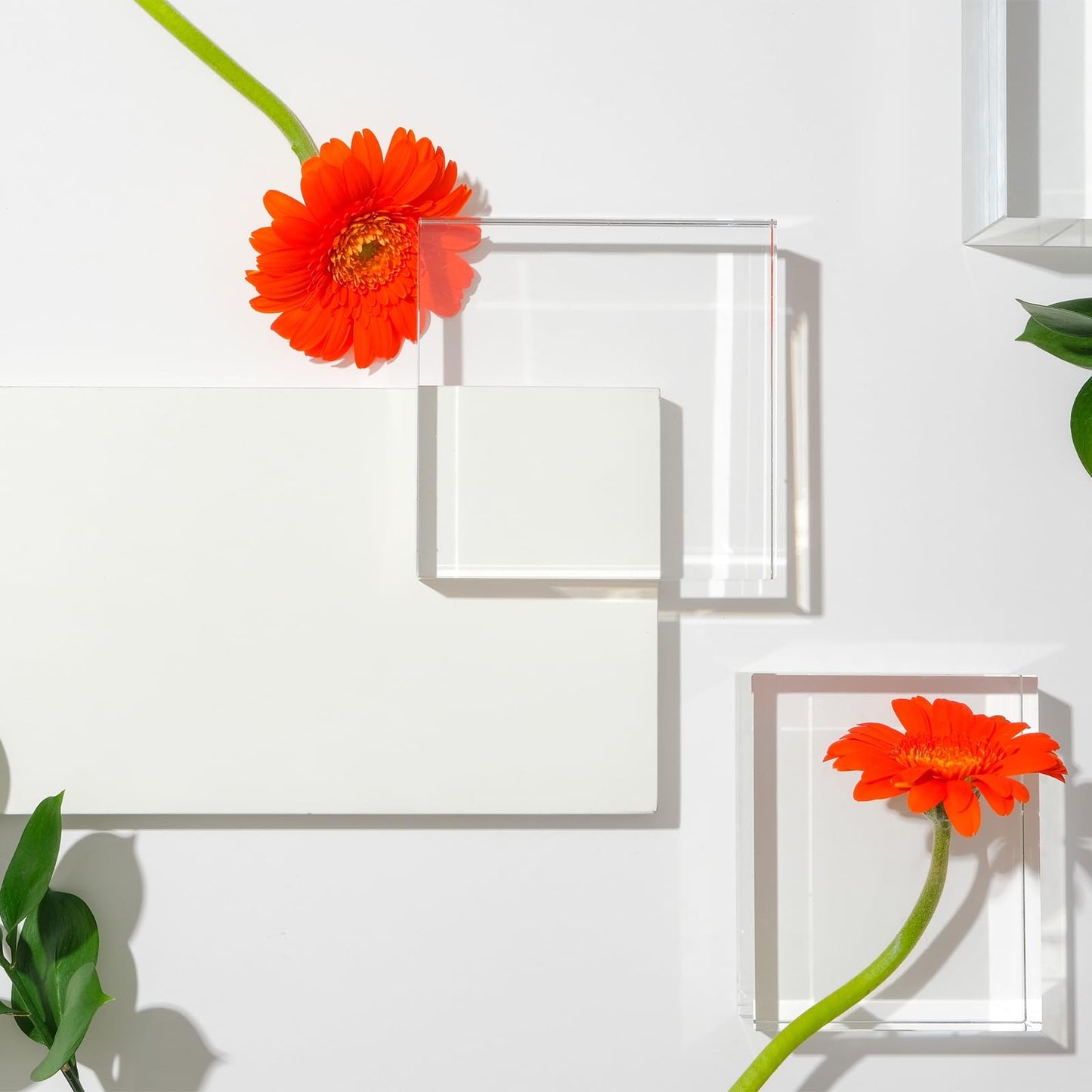 sourcing map Acrylic Square Display Blocks, 76.2 x 76.2 mm/3" x 3" Clear Jewelry Display Base Polished Cube Riser Stand Display Holder Base for Ring