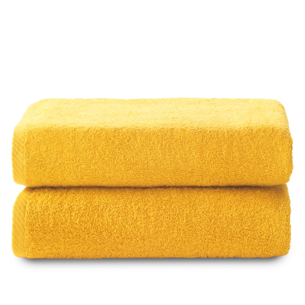 Top Towel - Plus - Large bath towels - Bath towels - 2 shower towels - 100x150 cm 100% Cotton - Gold