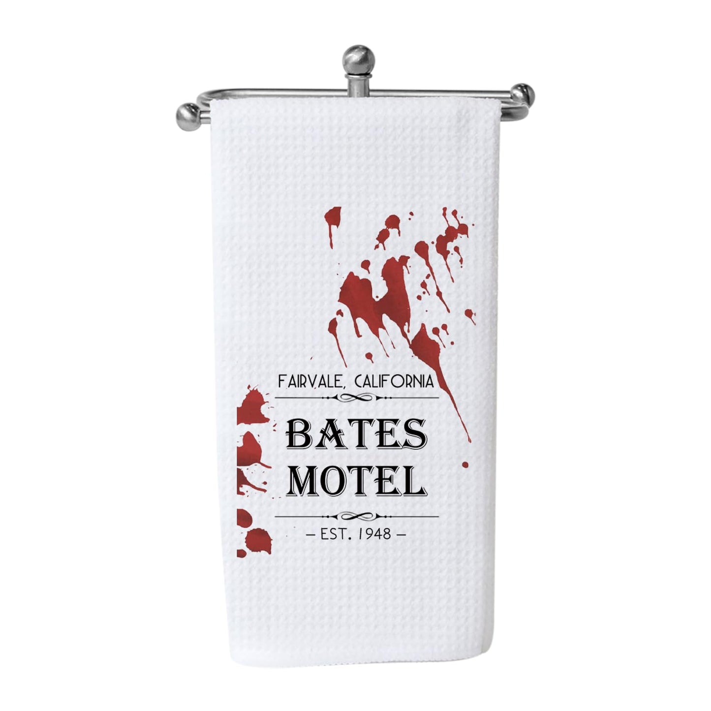 KUIYAI TV Show Kitchen Towel Slasher Horror Halloween Cooking Baking Home Decor Kitchen Towel Dish Towel (motel est1948)