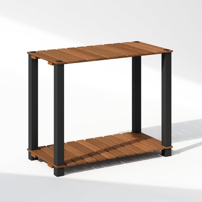 Furinno TURN-N-TUBE 4-Tier Display Rack, Storage Rack, Book Shelf, Open Shelves, with Wood Slat, Square Poles