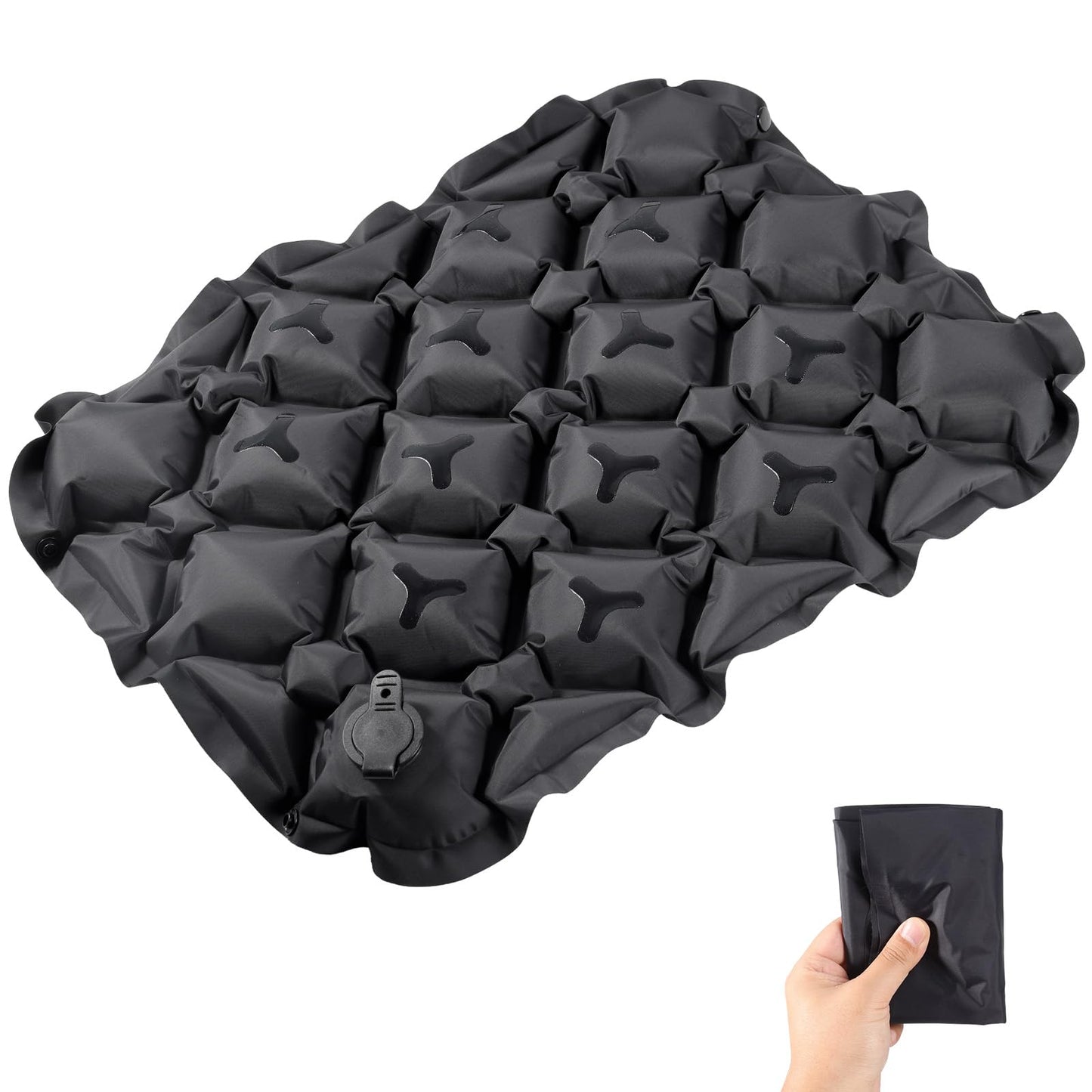 KINGTLE Inflatable Seat Cushion, Travel Air Pad with Bag, Camping Mat
