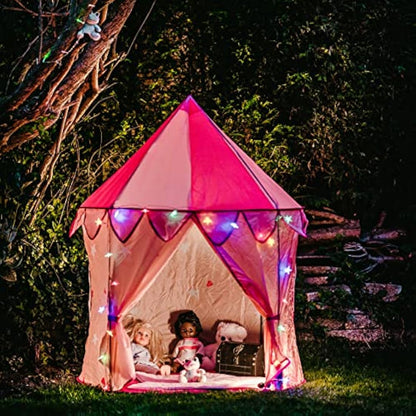 Princess Play Tent; Multi-Coloured Star Lights & Toy Rainbow Frog. Compact Size 105cm wide Pop up Tent for Kids. Princess Toys Kids Tent for 3 4 5 6 7 Year Old Girls Tents