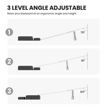 Tilted Keyboard Stand w/Wrist Rest - Klearlook Angle Adjustable Keyboard Riser for Desk, 16.9x7.3in Ergonomic Acrylic Computer Keyboard Holder