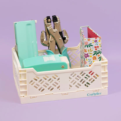 Craftelier - Box for Organisation and Storage of Scrapbooking and Craft Materials | Foldable and Stackable Design | Large Size