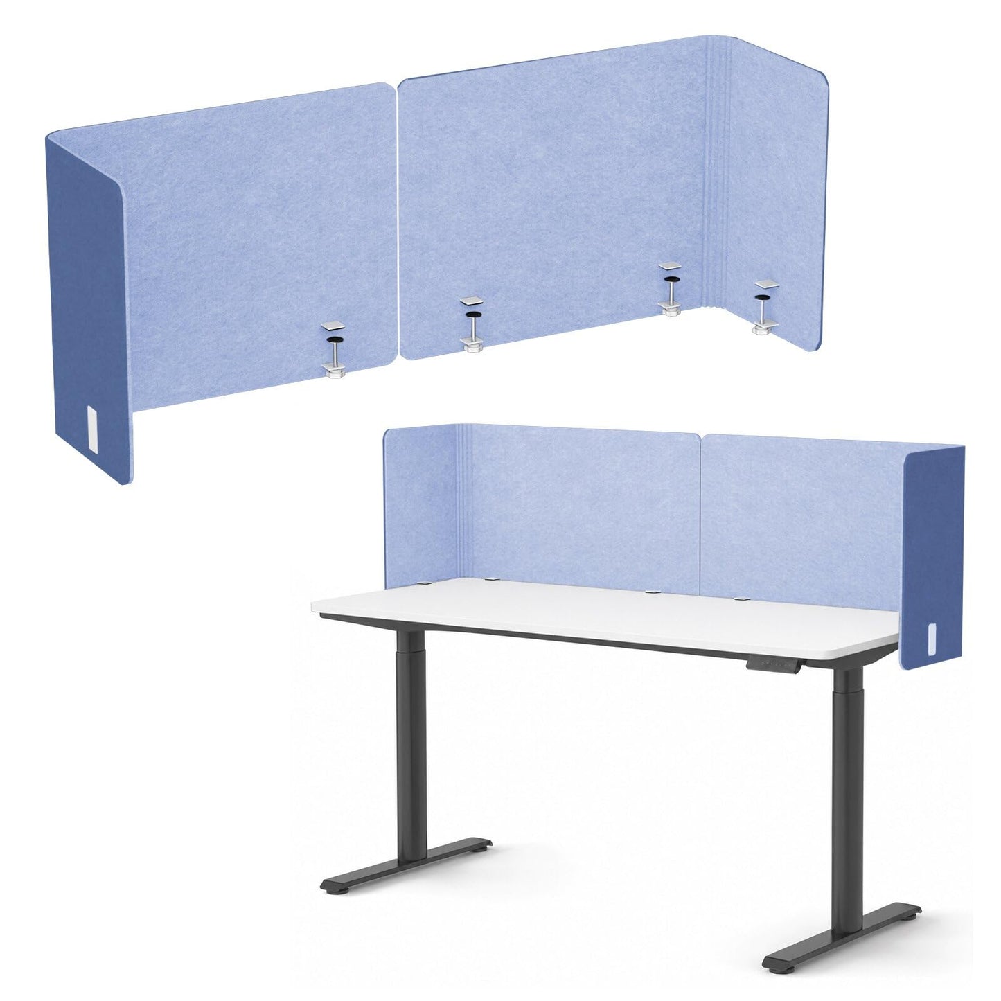 Desk Privacy Panel,2PCS,2-in-1 Soundproofing for Office,School & Home(Blue)