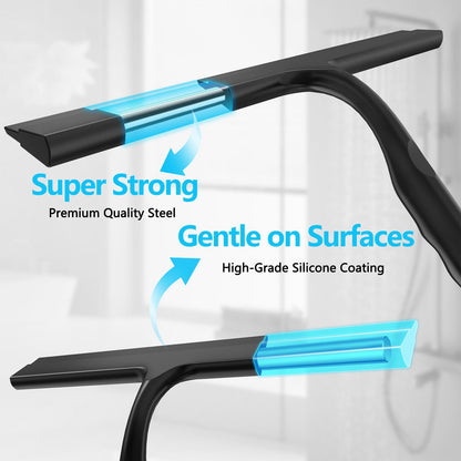Shower Squeegee,All-One-Soft-Touch Silicone Squeegee with Built-in Hook