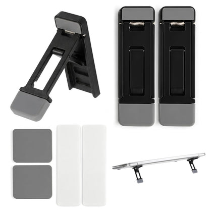 2 Pcs Portable Keyboard Riser, Zinc Alloy Mini Laptop Stand with 3 Adjustable Tilt Angles, Invisible Foldable Keyboard Stand for Desk