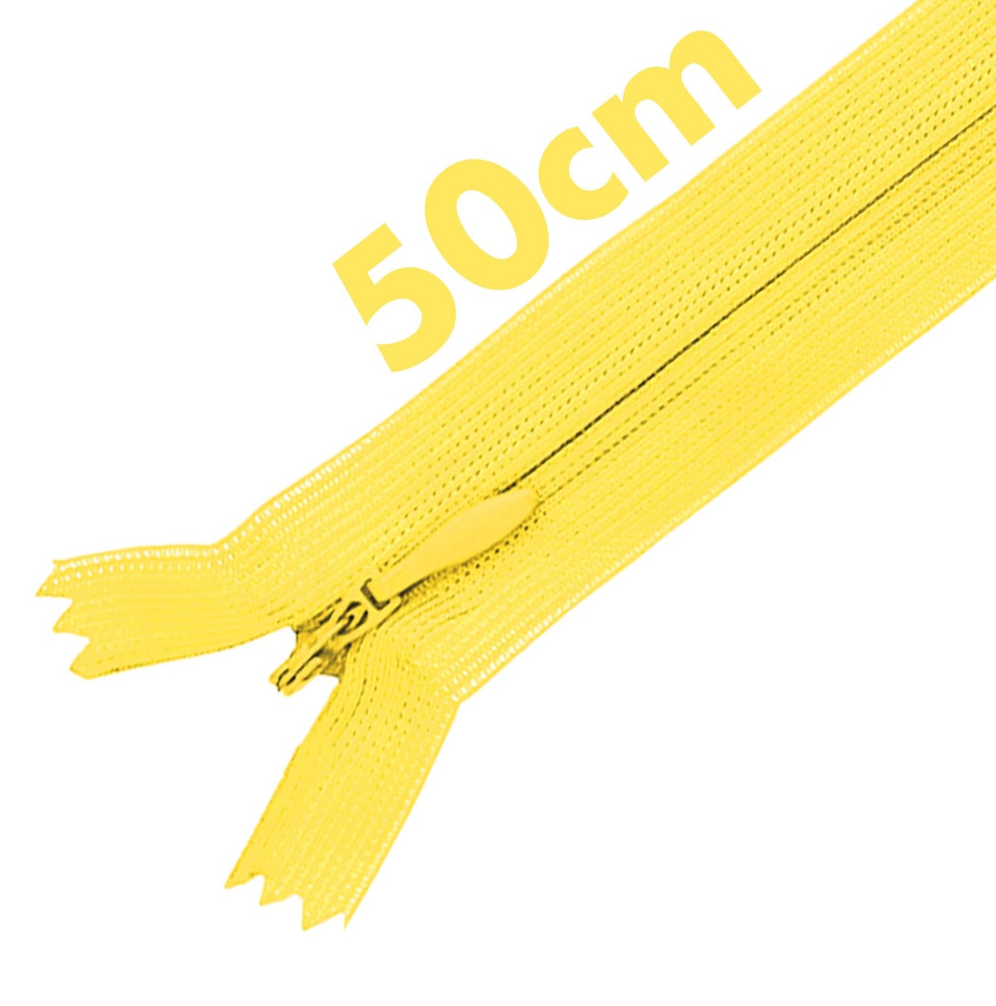 MARARDI [Pack of 10 Invisible Zippers [Yellow] Nylon [50 cm] Sewing and Crafts for Clothing Bags Fabric for Sewing Machine Patchwork Cotton Zipper