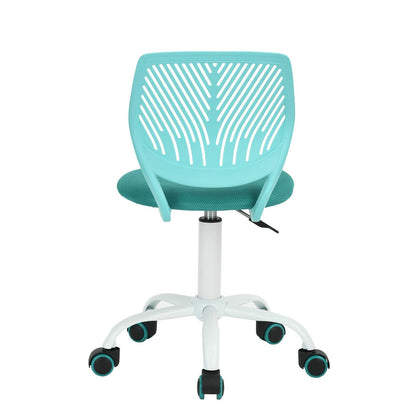 FurnitureR Compact Gaming Chair, PP Hollow Backrest, Adjustable Height, Ergonomic Swivel Foam Seat, 5 Castors Iron Base, for Reading, Drawing, Gaming