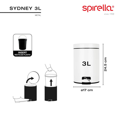 Spirella Sydney 10.16380 Pedal Bin 3 Litre Orange