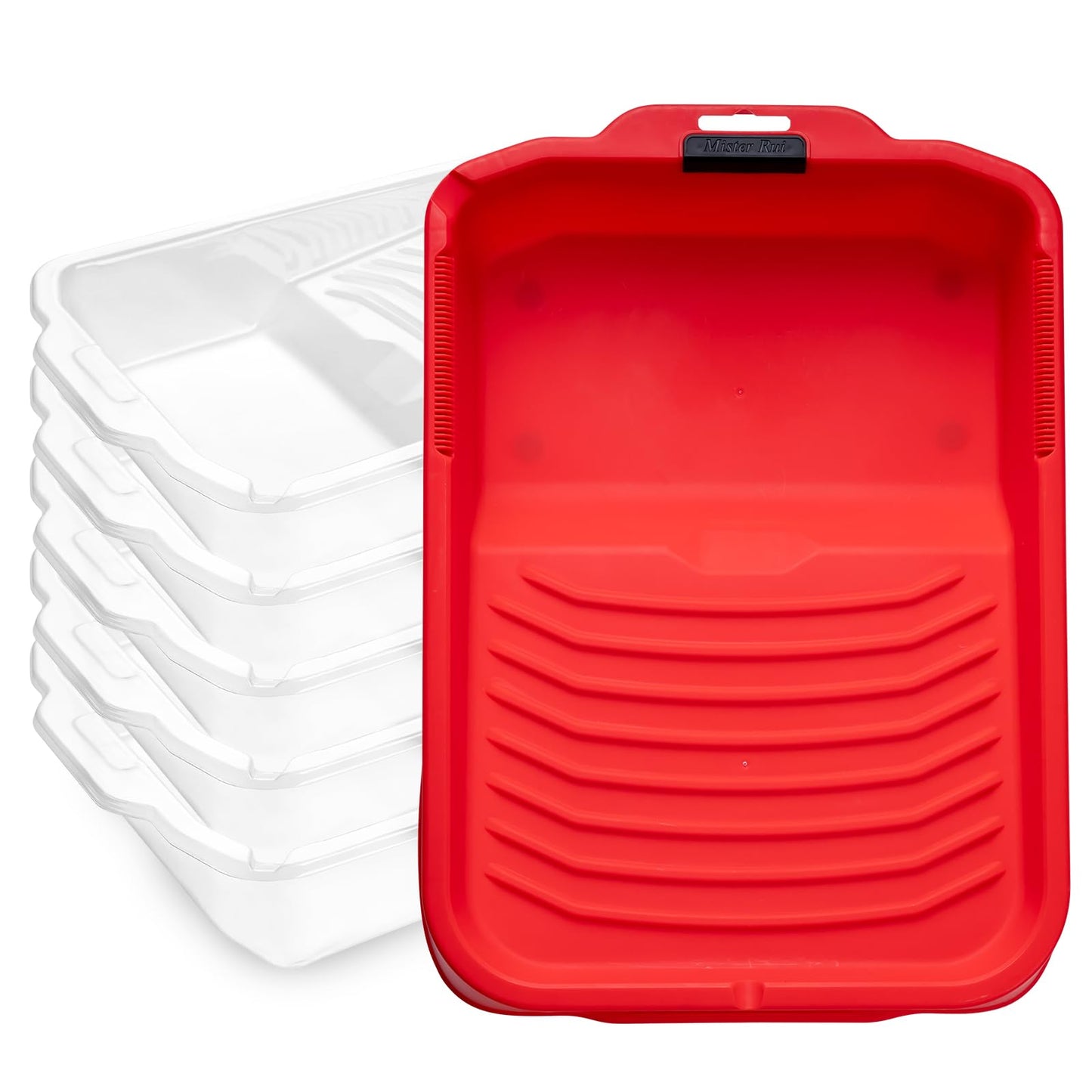 Mister Rui 6 Packs Paint Tray, Paint Tray Liners, Paint Roller Tray 9", Roller Tray liners Packs for Painting