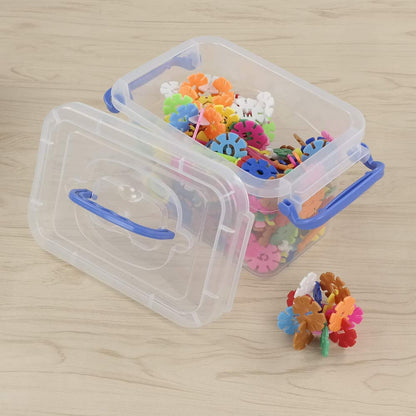 Eudokky Mini Storage Box with Lid, 1.8 L Plastic Transparent Boxes Set of 6