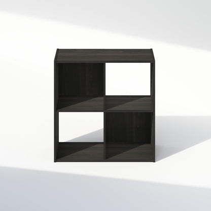 Furinno PELLI Book Shelf, 4-Cube Bookshelf, Cube Storage Organizer Bookcase, 11.7 x 23.7 x 23.8, for Living Room, Bedroom, Home Office, Espresso