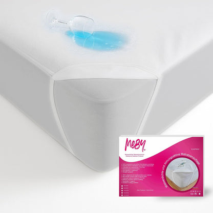 MEBY 90 x 200 cm Waterproof Mattress Protector. Breathable Cotton Mattress Topper, Waterproof, Moisture Protection, Elastic