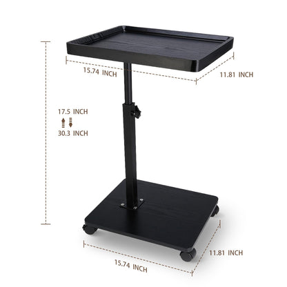 C Table End Table Adjustable Height 360° Swivel TV Tray Table With Wheels