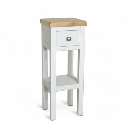 GROF GROFurniture Small Side Table with Drawer Painted White Small Console Table for Living Room or Hallway