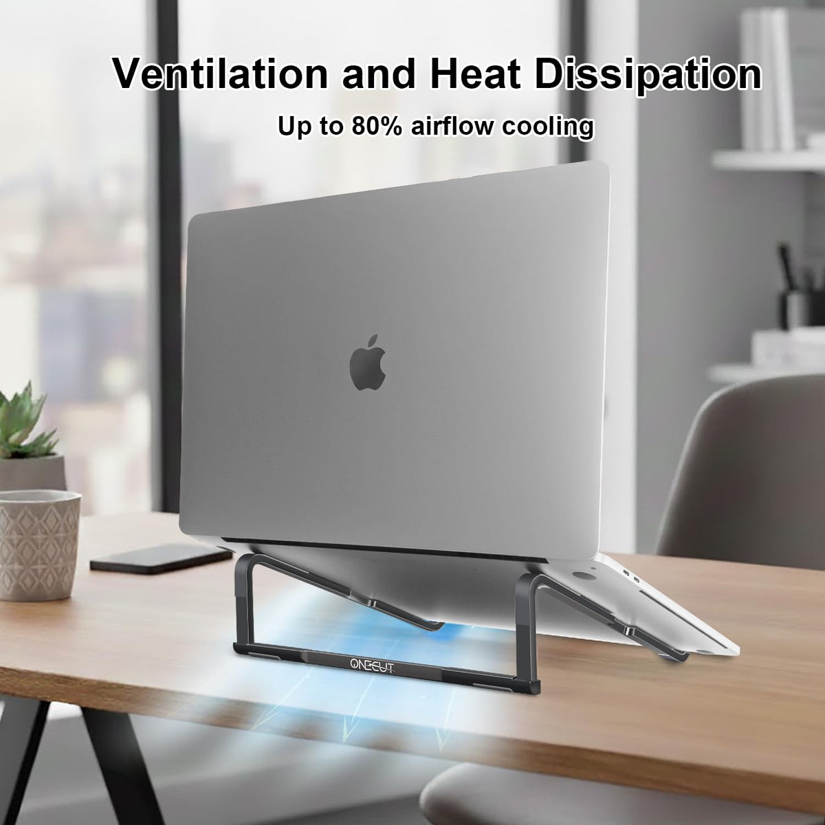 OneCut Foldable Laptop Stand for Desk, Aluminum Computer Stand for Laptop, Potable Laptop Riser, Laptop Stand, Compatible for MacBook Pro/Air, Dell